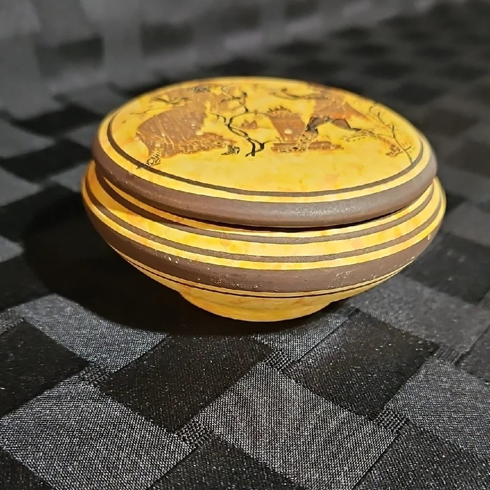 Handcrafted and Painted Greek Jewelry/Trinket Box Depicting Mythological Figures